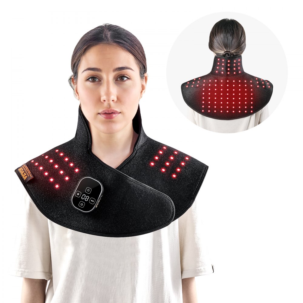 VEVOR Rotlichttherapie für Schulter Nacken 660/850 nm Lichttherapie-Pad 140 LEDs