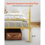 VEVOR Himmelbettrahmen (Queen Size), Metallhimmelbett mit minimalistischem Kopfteil & Himmelbett-Design, robuste Stahllattenstütze (rund), Stauraum unter dem Bett, kein Boxspring erforderlich, Gold