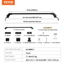 VEVOR Universal-Dachträger-Querstange 108cm Aluminium-Dach Schloss 2 Stk.