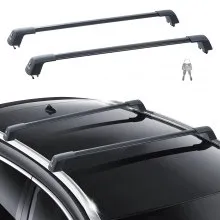 VEVOR Dachträger Universal Dachgepäckträger Auto Alu Querträger 90 kg Tragkraft, passend für erhöhte Seitenschiene mit Lücke, passend Innenabstand des Dachbalkens 102-108 cm