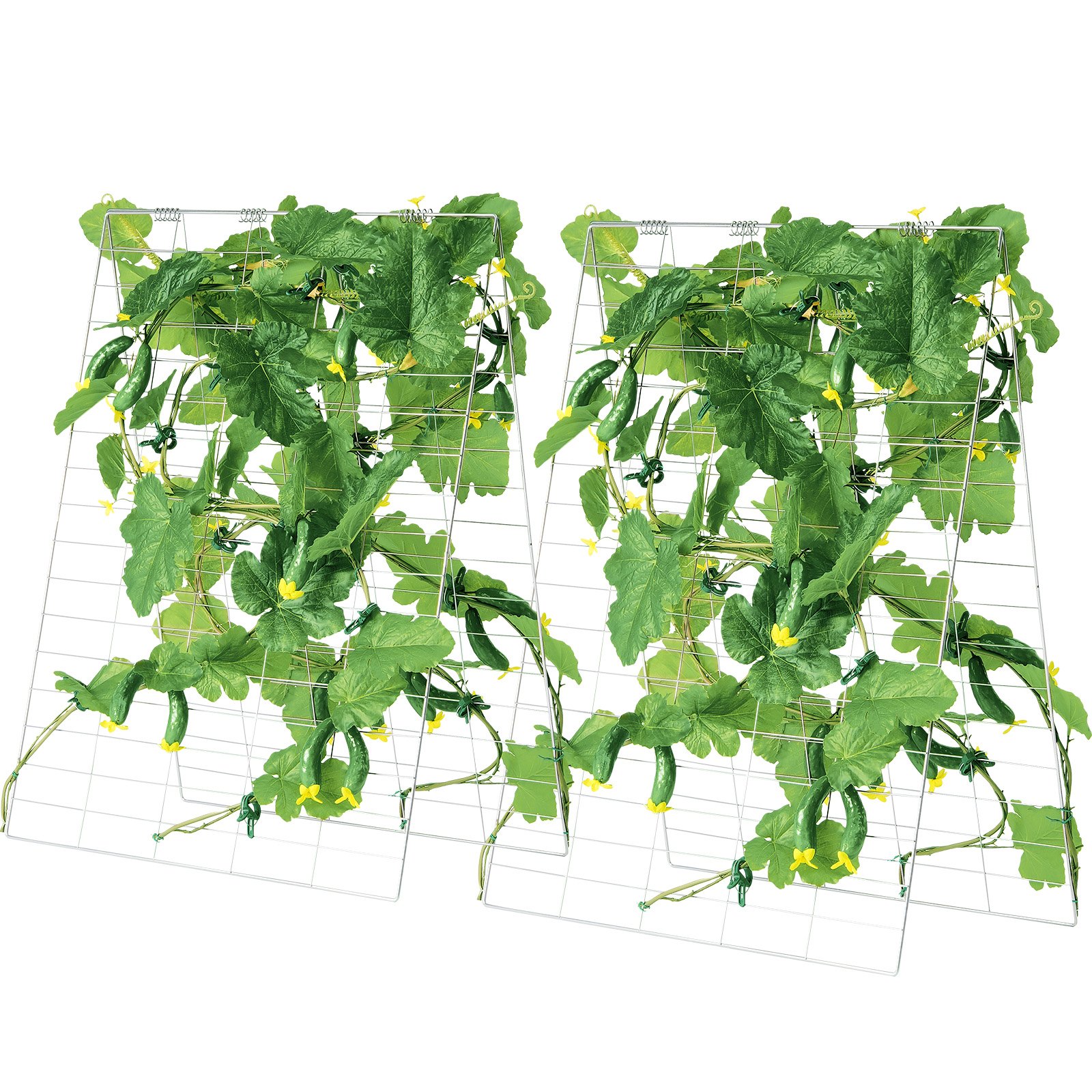VEVOR Rankhilfe, 90x140cm, faltbares Gurkenspalier-Set mit Pflanzenklammern, Kletterhilfe für Hochbeet, Spalier, Pflanzenwachstumsstütze für den Außenbereich für Tomaten, Kürbisse, Gemüse