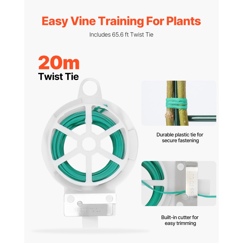 VEVOR Trellis for Climbing Plants, 100x80 cm, Foldable Plant Support Set with Twist Straps, Metal Climbing Aid for Raised Beds, Growth Support for Outdoor Plants for Tomatoes, Pumpkins, Vegetables