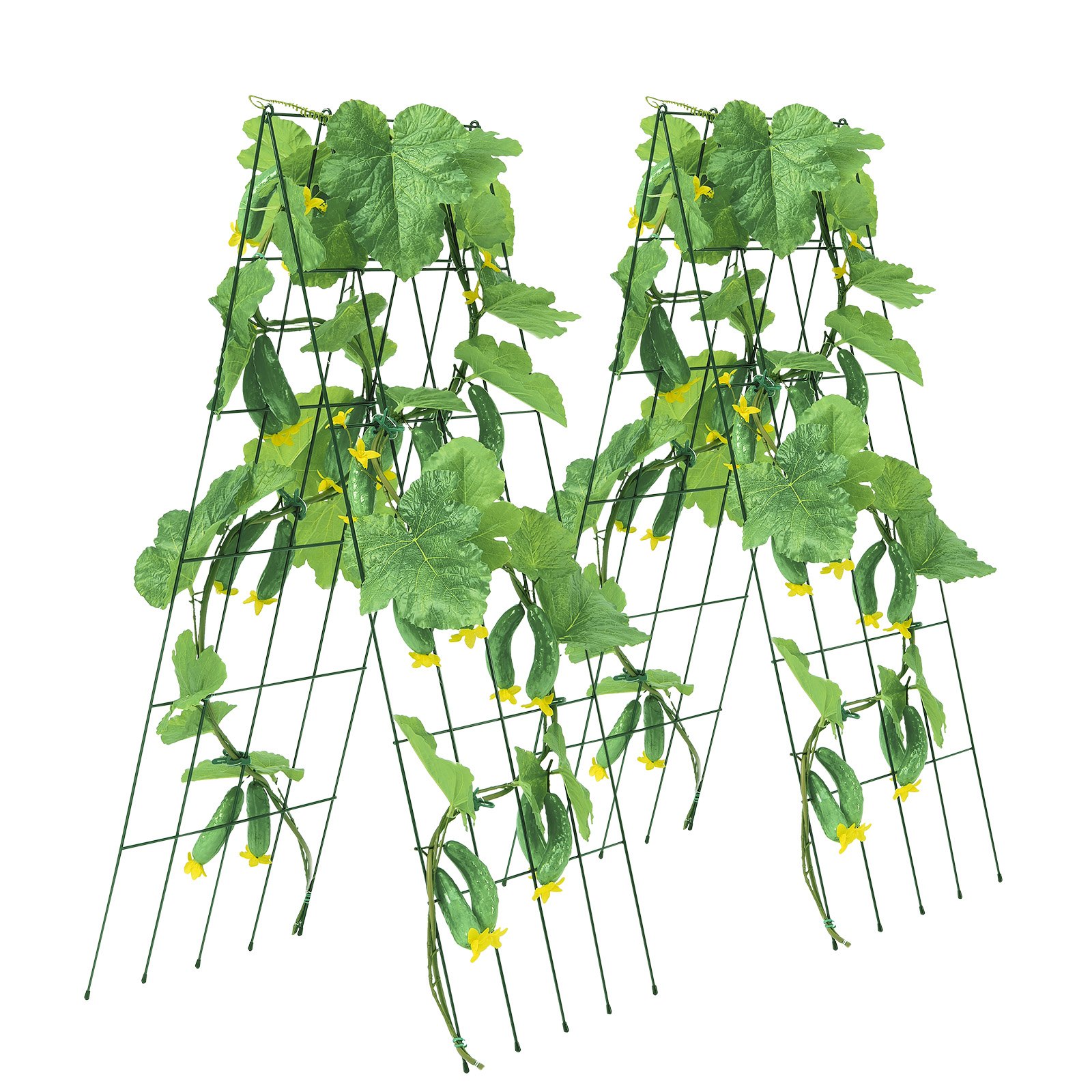 VEVOR Spalier für Kletterpflanzen, 100x80 cm, faltbares Rankhilfe-Set mit Drehbändern, Metall-Kletterhilfe für Hochbeet, Wachstumsstütze für Outdoor-Pflanzen für Tomaten, Kürbisse, Gemüse