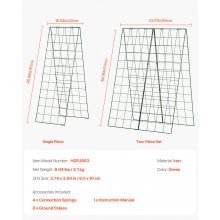 VEVOR 2er Set Rankhilfe Kletterhilfe A-Rahmen-Gurken Spalier faltbar 117x84cm