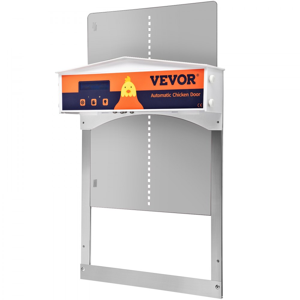VEVOR Automatische HühnerstallTür Verzinktes Eisen/ABS Hühnerklappe Grau Hühnertür Lichtempfindlich Vollaluminium-Türen Lichtsensor Zeitschaltuhr zum Öffnen und Schließen am Abend und am Morgen