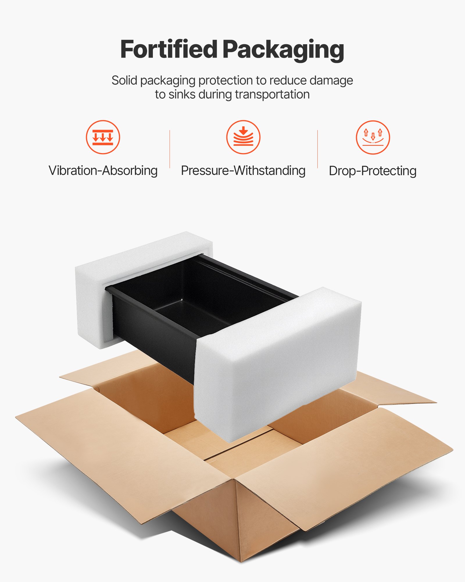 VEVOR 76 cm Kitchen Sink Workstation, Undermount Granite Sink, Drop-In Single Bowl Farmhouse Basin with Multiple Accessories, Household Dishwasher Sinks for RV, Prep Kitchen, and Bar (Black)