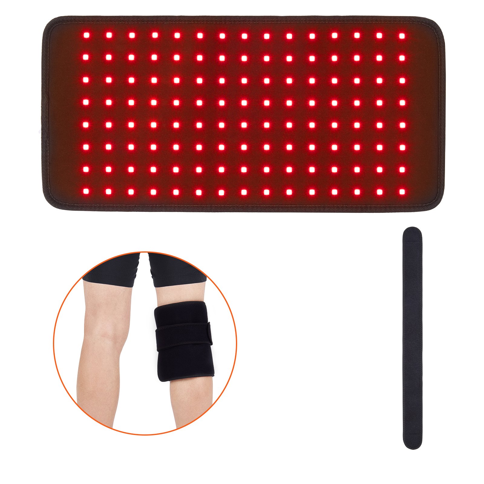 VEVOR Rotlicht Therapie Matte, 120 Stk. 3-Chip LED-Licht-Therapie-Pad, 660nm Rotlicht & 850nm Infrarotlicht für Rücken-Schulter-Nacken-Schmerzlinderung, Hautgesundheit, Wundheilung, 410 x 200 mm