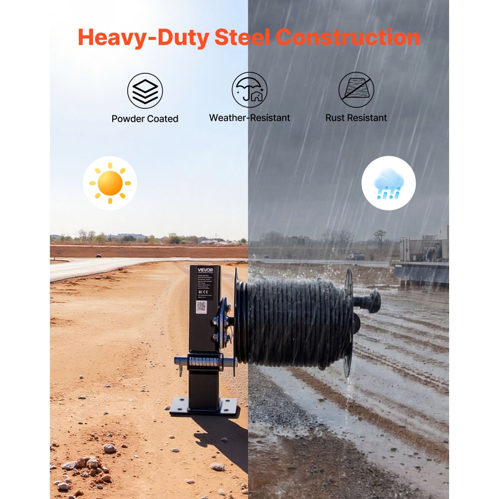 VEVOR 2 Stk. Schweißkabeltrommel, Schlauchtrommel mit 2 Leertrommel für 38,1m 70mm² & 45,1m 50mm² Schweißschlauch, Manuelle Schweißkabelrolle aus Stahl mit Sicherungsstift für Industrie Baustelle