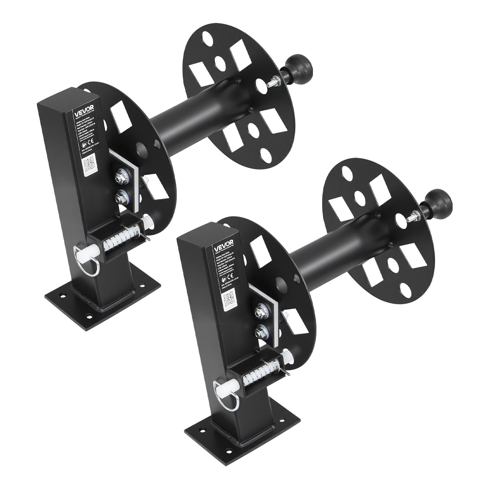 VEVOR 2 Stk. Schweißkabeltrommel, Schlauchtrommel mit 2 Leertrommel für 38,1m 70mm² & 45,1m 50mm² Schweißschlauch, Manuelle Schweißkabelrolle aus Stahl mit Sicherungsstift für Industrie Baustelle