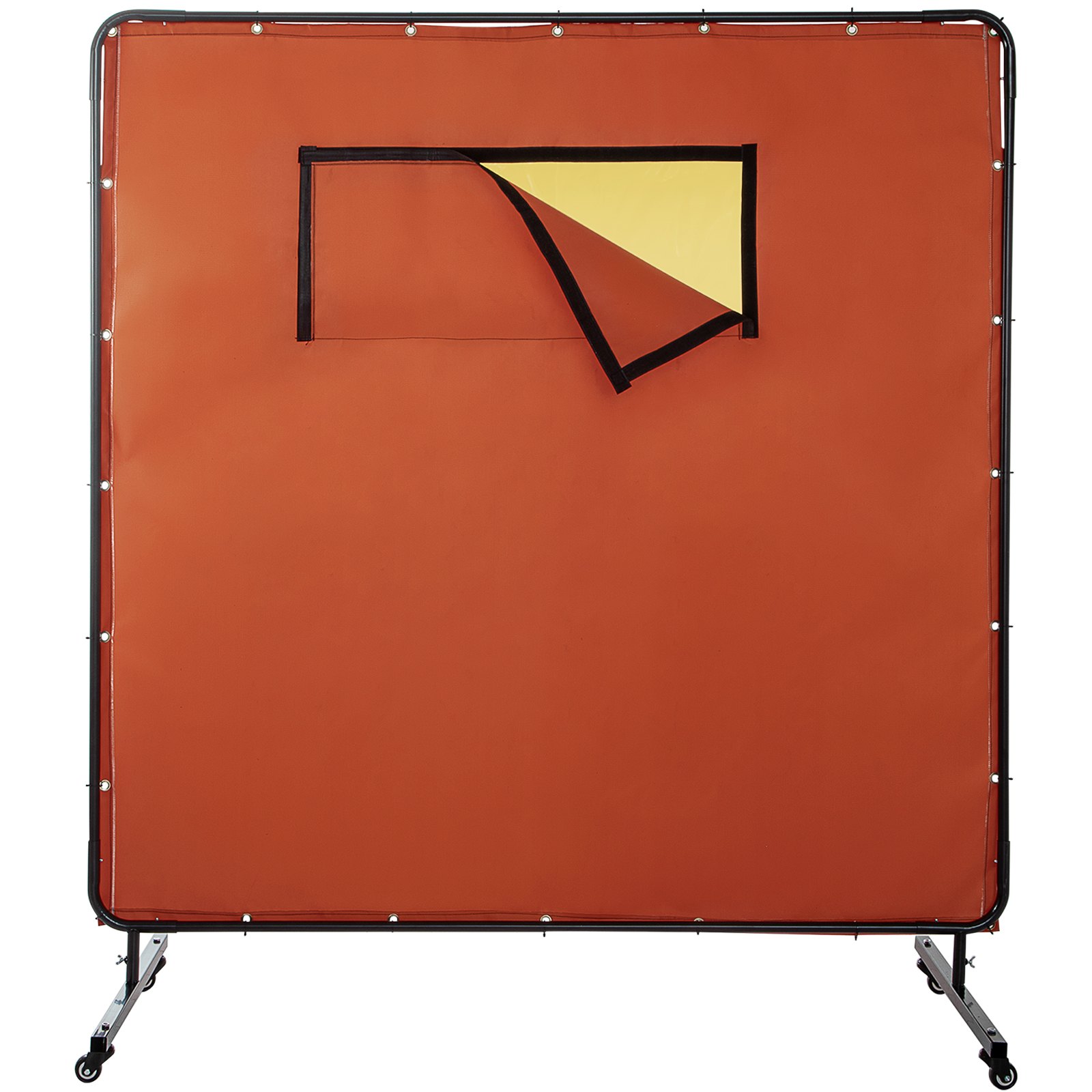 VEVOR Schweißvorhang 1,83 m x 1,83 m Schweißerdecken, Schweißermatte 7,5 kg Hitzeschutzdecke, 0,5 mm Dicke Feuerfeste Unterlage, 90 cm x 38 cm Fenstergröße Feuerschutzmatte für Automobilinspektionen