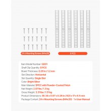 VEVOR Regalschiene 923 mm 6er-Pack verstellbare Wandregal-Pilaster aus Stahl