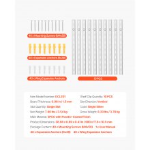 VEVOR Regalschiene 990mm 10er-Pack verstellbare Wandregal-Pilaster aus Stahl