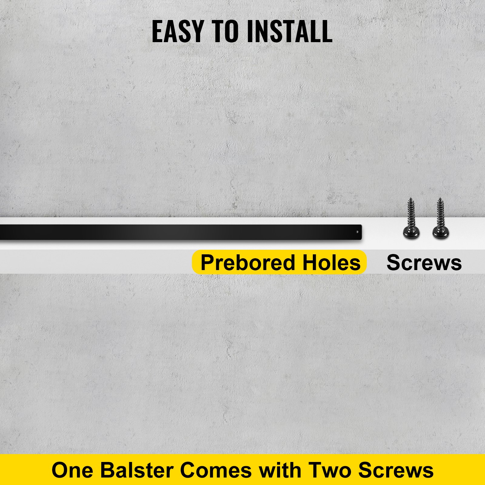 VEVOR Terrassenbaluster, 16er-Pack Metall-Terrassenspindeln, 29,5 x 1 Zoll Treppenbaluster mit Schrauben, Terrassengeländer aus Aluminiumlegierung für Holz- und Verbundterrassen, stilvoller Baluster für Außentreppenterrassen