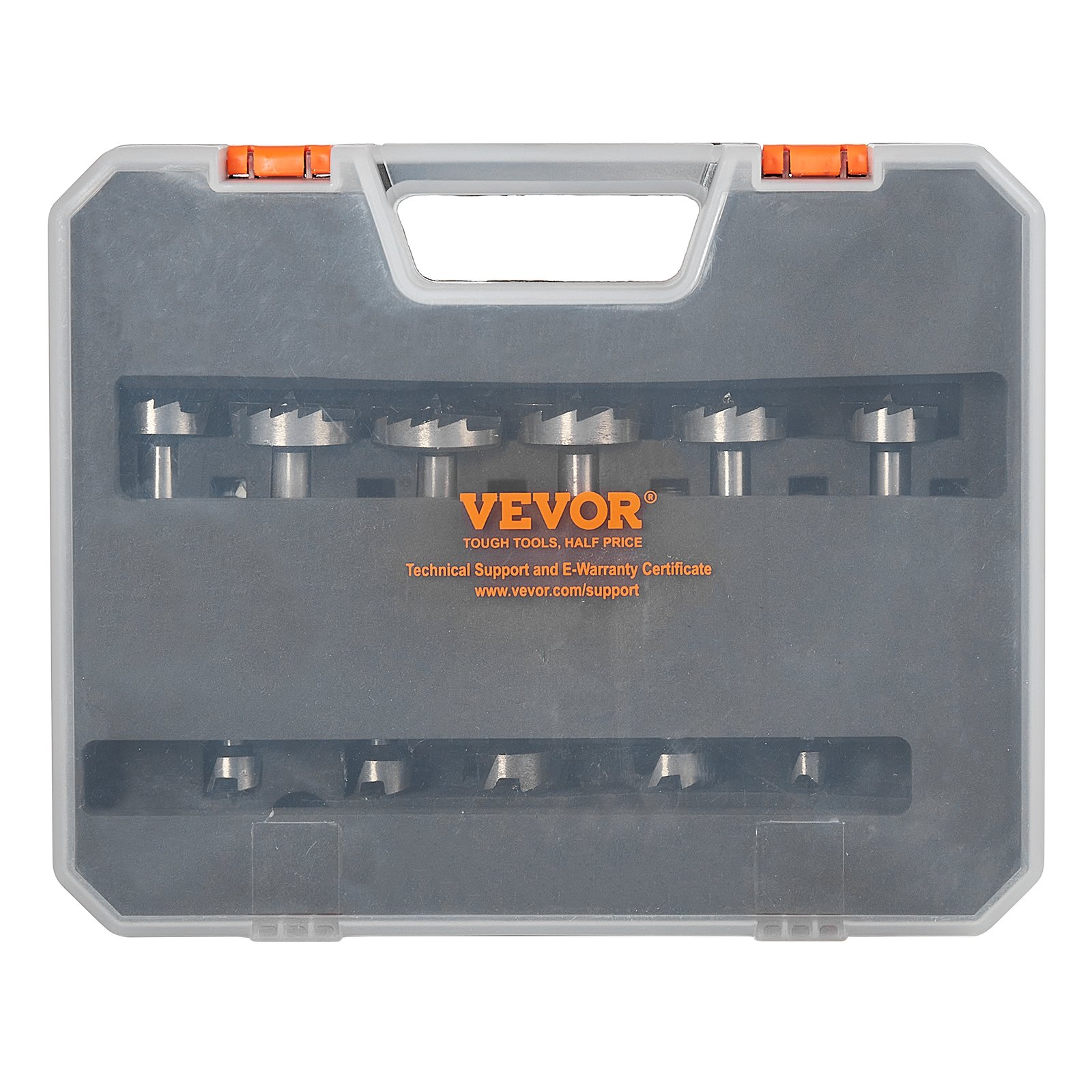 VEVOR 16-tlg. Forstnerbohrer Set 6-41mm Holzbohrer Satz Kohlenstoffstahl Topfbohrer Set HRC48-51 Klingen Zentrierspitze Scharnierbohrer Kompatibel mit Bohrmaschine Pistolenbohrer Tischbohrmaschine