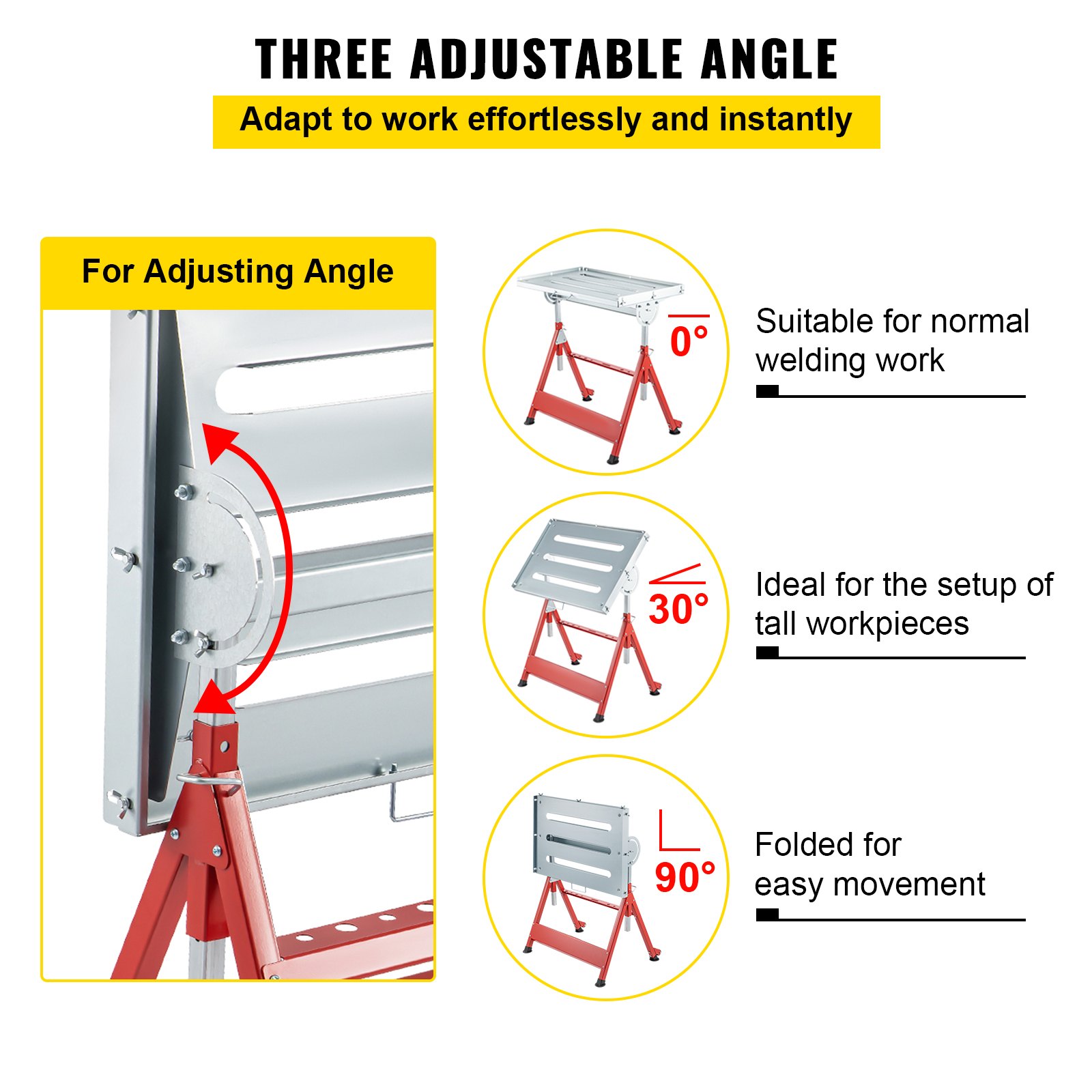 VEVOR 91,5 x 61 cm Werkbank mit Spannbacken Arbeitstisch, Werkbank Arbeitstisch Kohlenstoffstahl, Kapazität 181 kg Universell einsetzbarer und robuster Werktisch, klappbare Werkbank höhenverstellbar