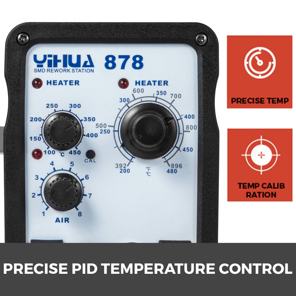 878 Hot Air Gun Entlötstation Lötstation 2-in-1 Rework Station 700W