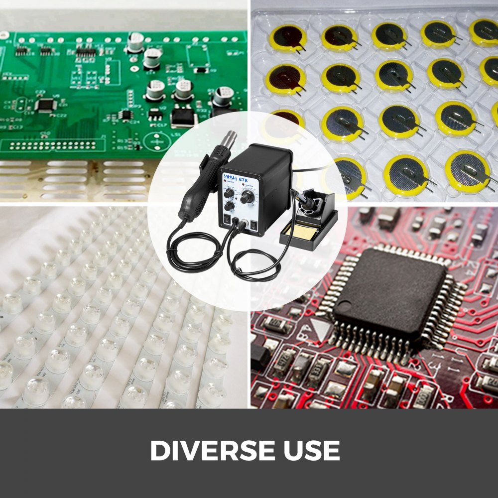 878 Hot Air Gun Entlötstation Lötstation 2-in-1 Rework Station 700W