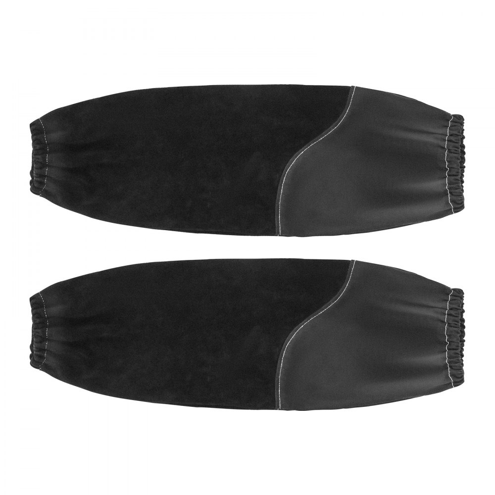 VEVOR Schweißerärmel, 533x95mm, Schweißerstulpen aus Rindsleder & flammhemmender Baumwolle, Schweißerschutzärmel mit elastischen Bündchen zum Schweißen, Schmieden, Holzbearbeiten