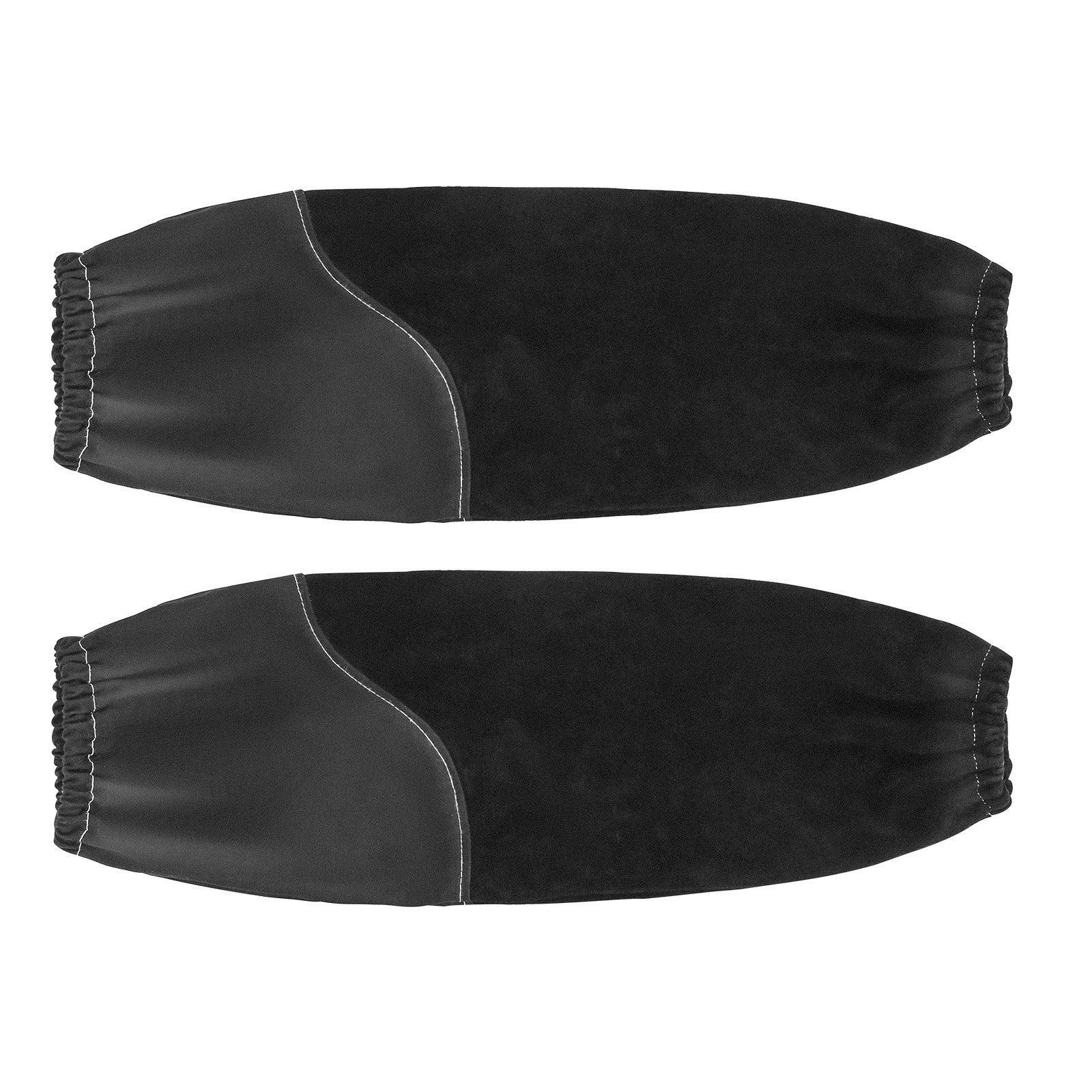 VEVOR Schweißerärmel, 533x95mm, Schweißerstulpen aus Rindsleder & flammhemmender Baumwolle, Schweißerschutzärmel mit elastischen Bündchen zum Schweißen, Schmieden, Holzbearbeiten