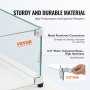 VEVOR Glas-Windschutz für rechteckigen Feuerstellentisch 773 x 367 x 191 mm, 8 mm dicke und stabile gehärtete Glasscheibe mit harter Aluminium-Eckhalterung und Gummifüßen, einfach zu montieren