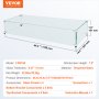 VEVOR Glas-Windschutz für rechteckigen Feuerstellentisch 1128 x 367 x 191 mm, 8 mm dicke und stabile gehärtete Glasscheibe mit harter Aluminium-Eckhalterung und Gummifüßen, einfach zu montieren
