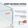 VEVOR Windschutz für Gas-Feuerstelle für quadratischen Feuertisch, 595 x 190 x 165 mm, Windschutz für Feuerstellen, 8 mm dicker quadratischer Glasschutz, Glasplatte mit harter Eckhalterung und Füßen