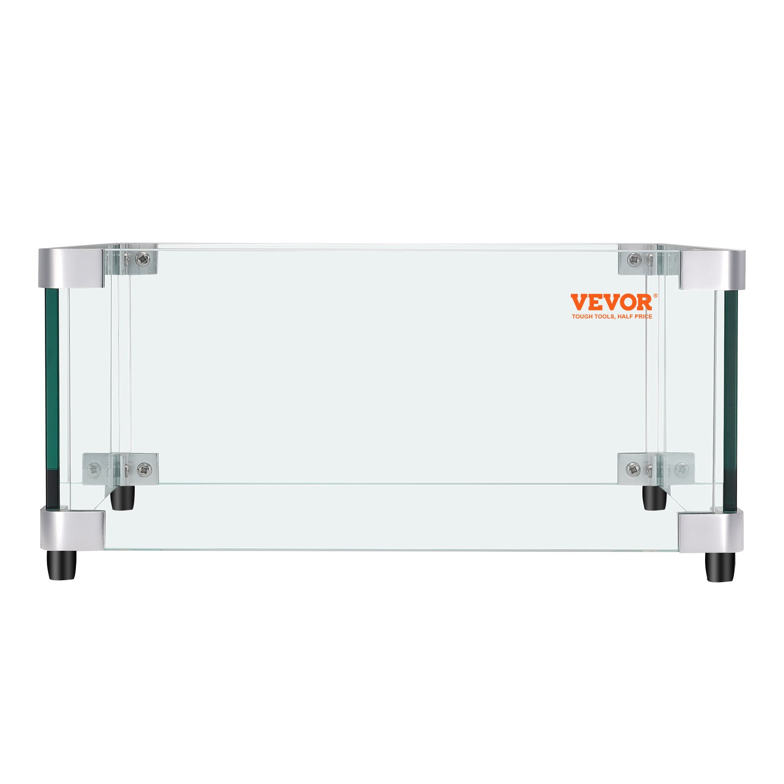 VEVOR Gas-Feuerstellen-Windschutz für quadratischen Feuertisch 543x543x191mm gehärteter Windschutz für Feuerstellen 8mm dicker quadratischer Glasschutz Glasscheibe mit harter Eckhalterung und Füßen