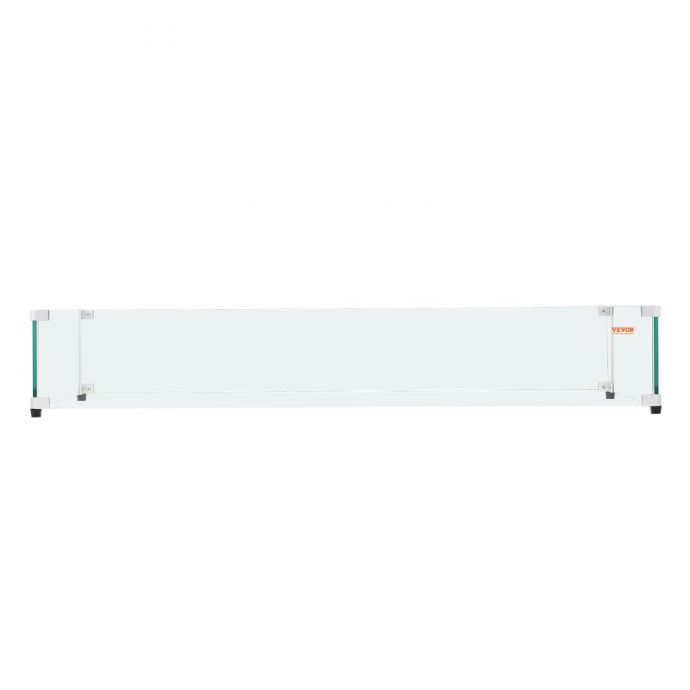 VEVOR Glas-Windschutz für rechteckigen Feuerstellentisch 748 x 340 x 165 mm, 8 mm dicke und stabile gehärtete Glasscheibe mit harter Aluminium-Eckhalterung und Gummifüßen, einfach zu montieren