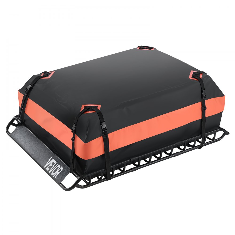VEVOR Dachgepäckträgerkorb Autodachkorb (1300 x 910 x 105 mm) universeller Dachgepäckträger mit Gepäcktasche & Netz & Ratschengurten (90,7 kg Max Tragkraft), Autodach-Gepäckträger für SUV Lkw