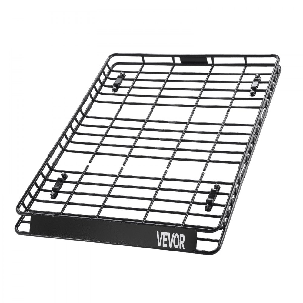 VEVOR Dachgepäckträgerkorb Autodachkorb (1630 x 1270 x 105 mm) universeller Dachgepäckträger aus rostfreiem legiertem Stahl mit Gepäcknetzen (68 kg Max Tragkraft), Autodach-Gepäckträger für SUV Lkw
