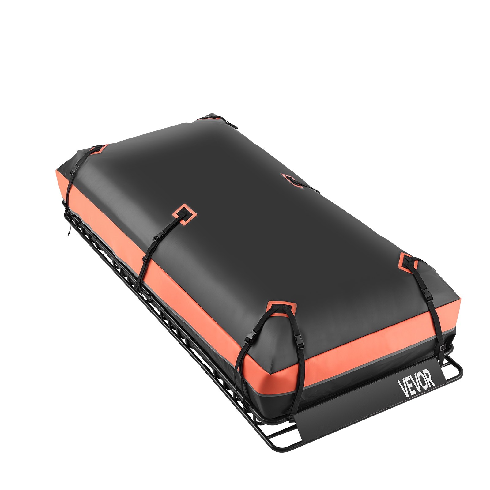 VEVOR Dachgepäckträgerkorb Autodachkorb (2120 x 990 x 105 mm) universeller Dachgepäckträger mit Gepäcktasche & Netz & Ratschengurten (113,4 kg Max Tragkraft), Autodach-Gepäckträger für SUV Lkw