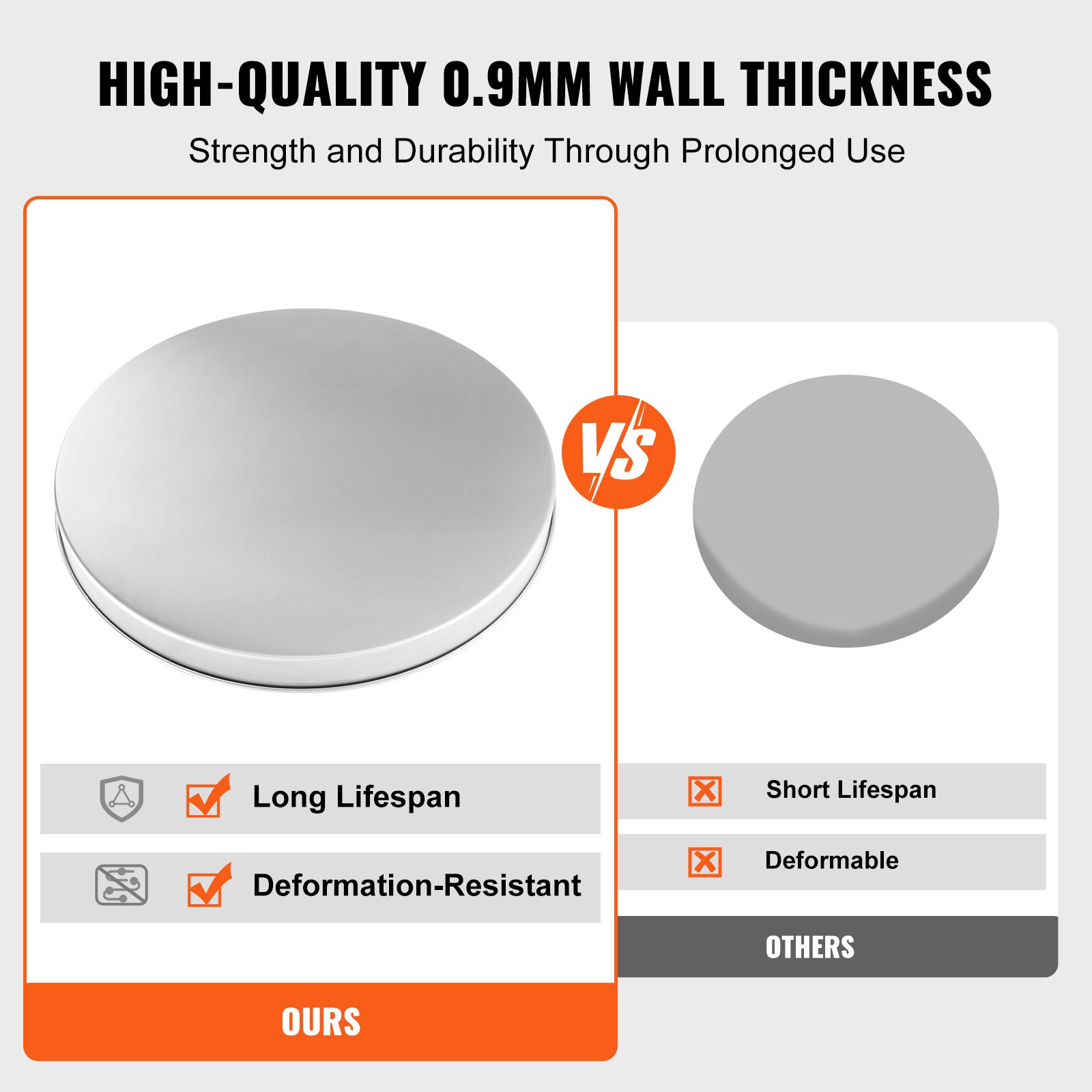 VEVOR φ 508 mm stainless steel fire pit lid SUS304 fire bowl lid 0.8 mm thick rust resistance heat tolerance fire bowl cover effectively prevents sparks and ash from splashing