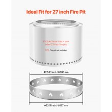 VEVOR Standfuß Feuerschale Zubehör für Outdoor Feuerstelle Edelstahl 587x99mm