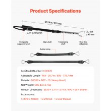 VEVOR Verstellbarer Heckspiegelschoner Transom Saver 505-779,7 mm Boot 150 PS