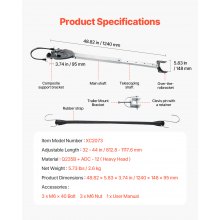 VEVOR Verstellbarer Transom Saver 812,8-1117,6mm Außenbordmotor Boot