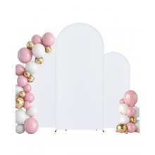 VEVOR 3er-Set Hochzeit Bogen Metall Traubogen Blumen Ballon Rahmen mit Bezug