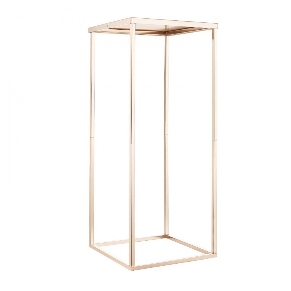 VEVOR Hochzeitsblumenständer 250x250x600mm, 10 Stk. Blumenhocker, Blumenständer mit Metallablage, goldener rechteckiger Pflanzenhocker für Hochzeiten, Partys, Geburtstage, Tischdekorationsständer