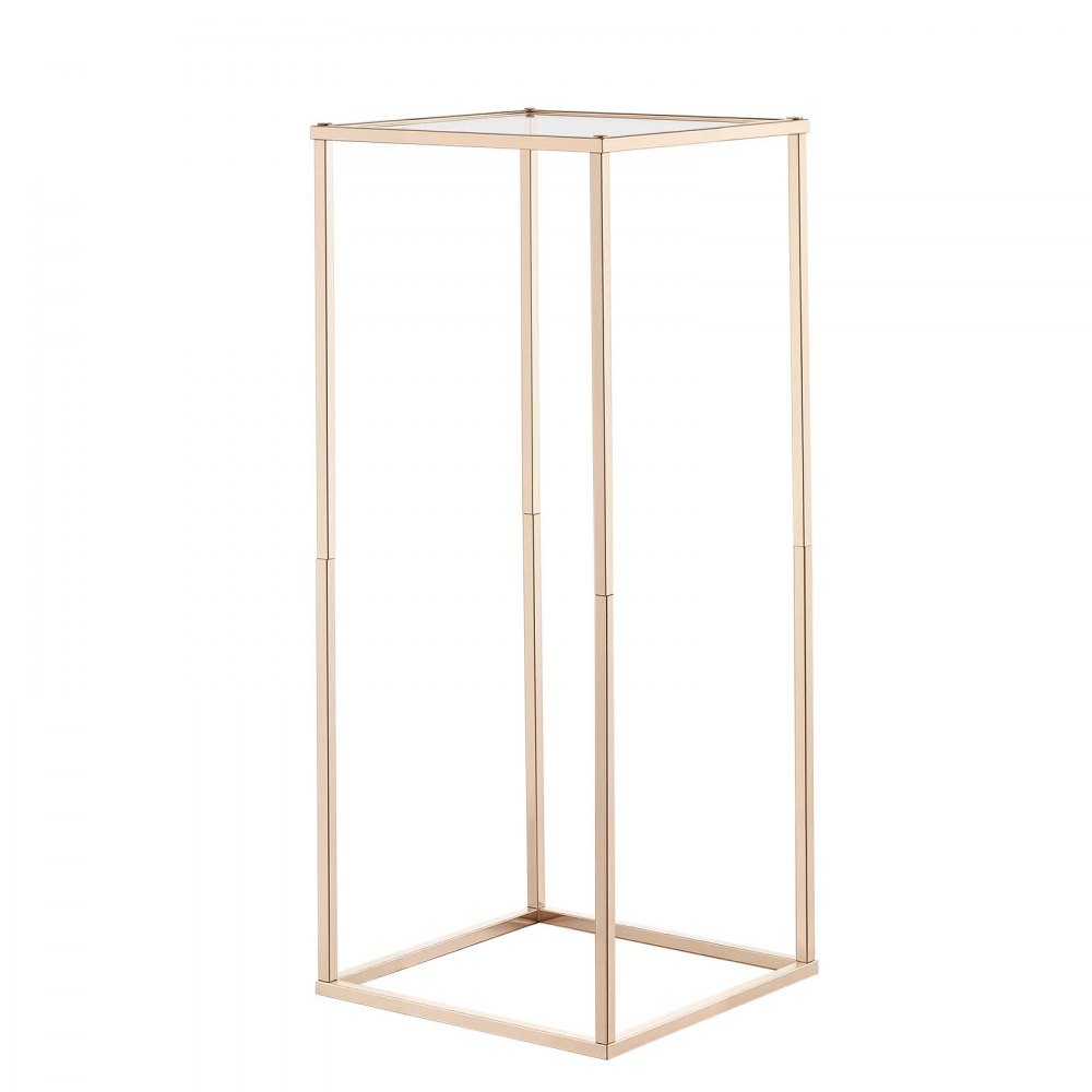 VEVOR Hochzeitsblumenständer 250x250x600mm, 10er-Pack Blumenhocker, Blumenständer mit Acrylablage, goldener rechteckiger Pflanzenhocker für Hochzeiten, Partys, Geburtstage, Tischdekorationsständer