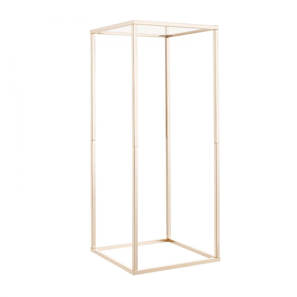 VEVOR Hochzeitsblumenständer 250x250x600mm, 10er-Pack Blumenhocker, Blumenständer mit Acrylablage, goldener rechteckiger Pflanzenhocker für Hochzeiten, Partys, Geburtstage, Tischdekorationsständer