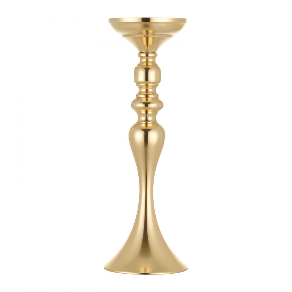 VEVOR 16 PCS Wedding Flower Vase, 38 cm Tall Flower Table Centerpieces, Crystal Banquet Vases Easy Installation, Electroplated Versatile Arrangement Stand for Party Events Home Decor Reception, Gold