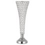 VEVOR 4 Stk. Hochzeitsvasen Tafelaufsatz Blumenvasen für Hochzeit 51 cm Hoch, Metall Tafelaufsatz Vasen mit Kristall Blumenständern, Trompete Vase für Hochzeiten Party Jubiläumsfeier Zeremonie, Silber