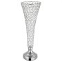 VEVOR 4 Stk. Hochzeitsvasen Tafelaufsatz Blumenvasen für Hochzeit 51 cm Hoch, Metall Tafelaufsatz Vasen mit Kristall Blumenständern, Trompete Vase für Hochzeiten Party Jubiläumsfeier Zeremonie, Silber