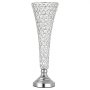VEVOR 4 Stk. Hochzeitsvasen Tafelaufsatz Blumenvasen für Hochzeit 51 cm Hoch, Metall Tafelaufsatz Vasen mit Kristall Blumenständern, Trompete Vase für Hochzeiten Party Jubiläumsfeier Zeremonie, Silber