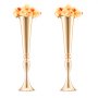 VEVOR 2 STK 56 cm hohe Blumenvase für Hochzeiten, Metall-Trompeten-Mittelstück, goldener Blumenständer für Tische bei Hochzeitsessen, Partys, Jubiläen, Zeremonien, Geburtstage, Eventdekoration