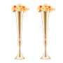 VEVOR 2 STK 56 cm hohe Blumenvase für Hochzeiten, Metall-Trompeten-Mittelstück, goldener Blumenständer für Tische bei Hochzeitsessen, Partys, Jubiläen, Zeremonien, Geburtstage, Eventdekoration