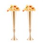 VEVOR 2 STK 56 cm hohe Blumenvase für Hochzeiten, Metall-Trompeten-Mittelstück, goldener Blumenständer für Tische bei Hochzeitsessen, Partys, Jubiläen, Zeremonien, Geburtstage, Eventdekoration