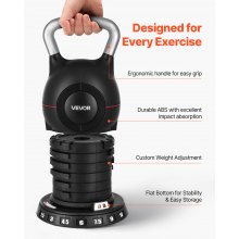 VEVOR Verstellbare Kettlebell mit 7 Gewichtsstufen 1,5/3/4,5/6/7,5/9/10 kg