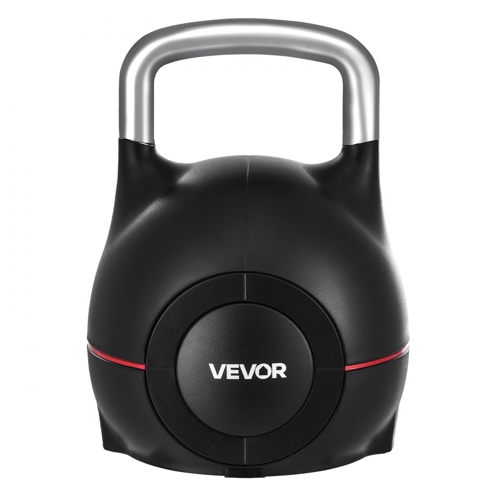VEVOR Kugelhantel verstellbare Kettlebell mit 7 Gewichtsstufen (2/5/8/11/14/17/20 kg), Schwunghantel aus ABS + Aluminium-Druckguss, für Griffkrafttraining Ganzkörpertraining Cross-Training Schwarz