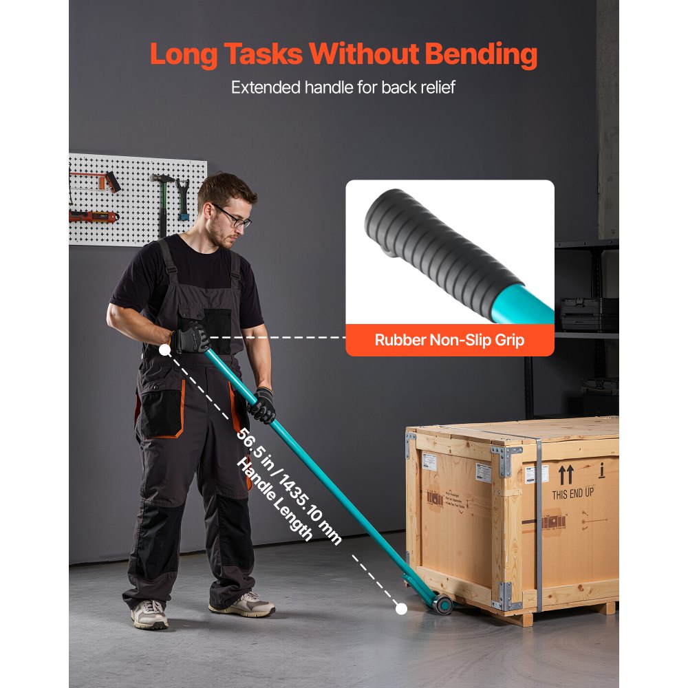 VEVOR Lastenheber 4000 kg Tragkraft, Möbelheber 1524 mm Gesamtlänge, mit Handschuhen,Transporthilfe mit Stahlfelgen für schwere Möbel, Gegenstände & Betonblöcke, ideal für Umzug & Schwerlasttransport