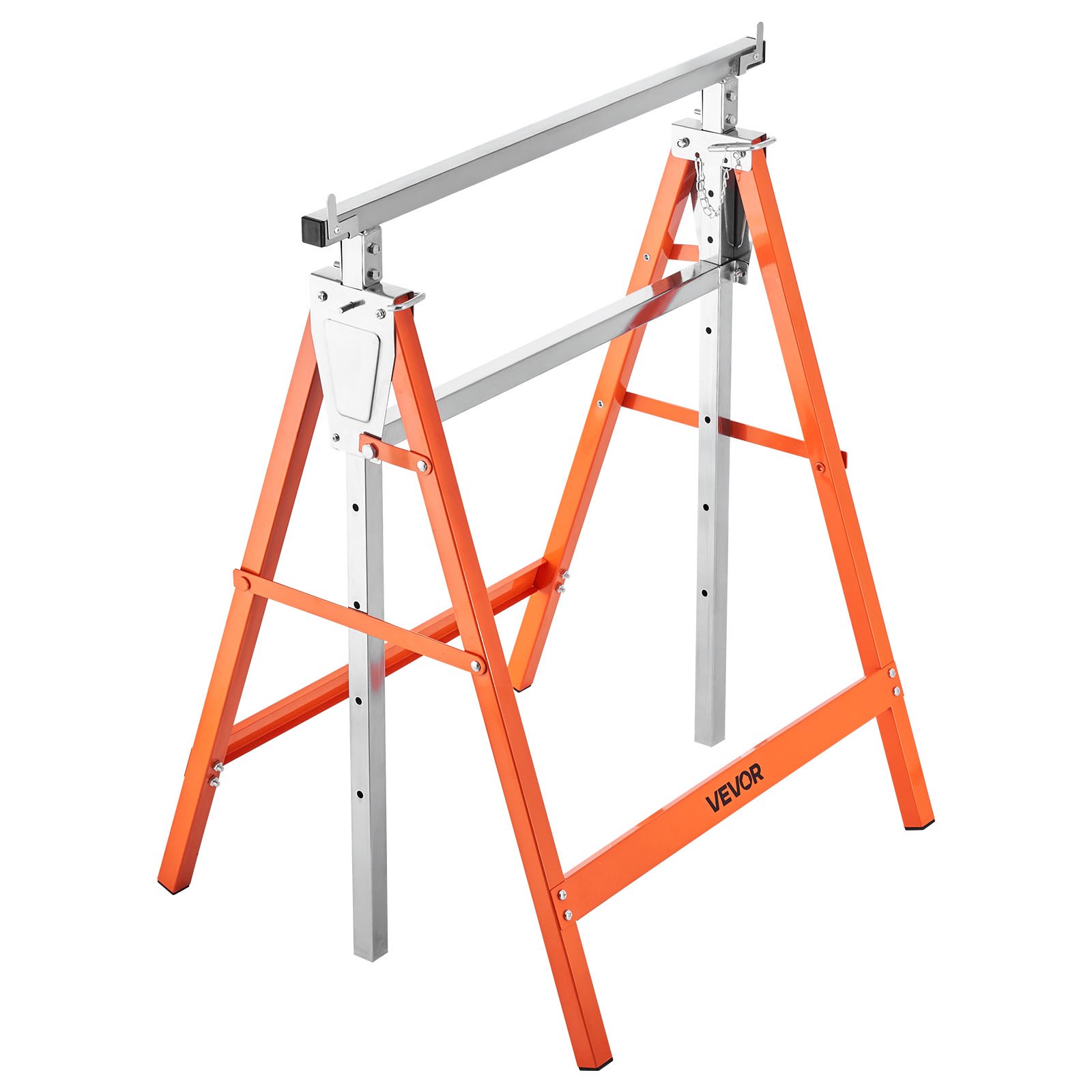 VEVOR Teleskop Arbeitsbock, 2er-Pack, Gerüstböcke, 200 kg Tragkraft, Unterstellbock, 800–1300 mm höhenverstellbar, mit rutschfesten Fußpolstern, für Holzarbeiten, Tischler & Bauunternehmer